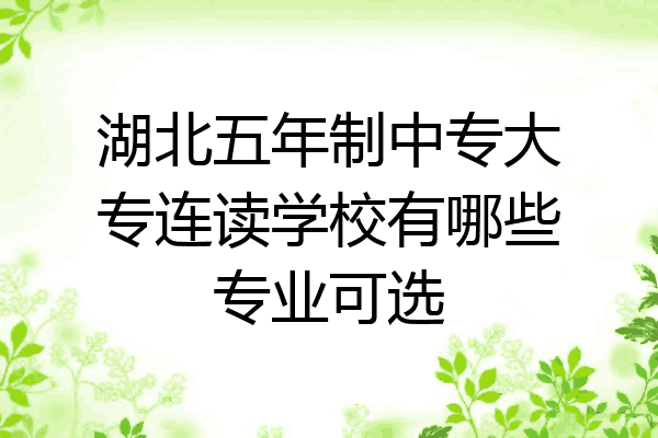 湖北五年制中专大专连读学校有哪些专业可选