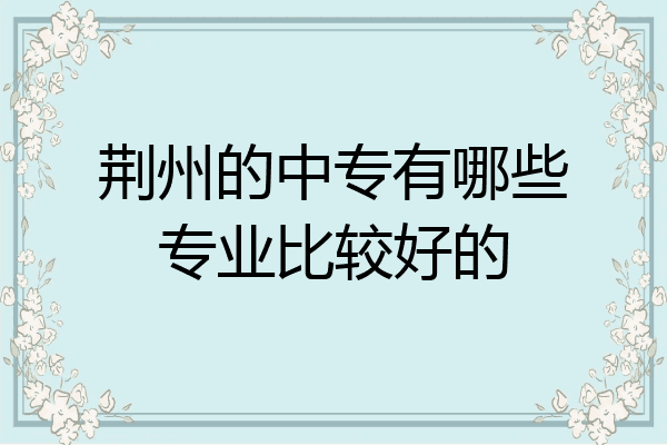 荆州的中专有哪些专业比较好的
