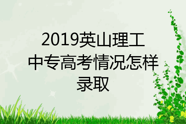 2019英山理工中专高考情况怎样录取