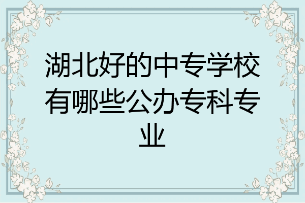 湖北好的中专学校有哪些公办专科专业