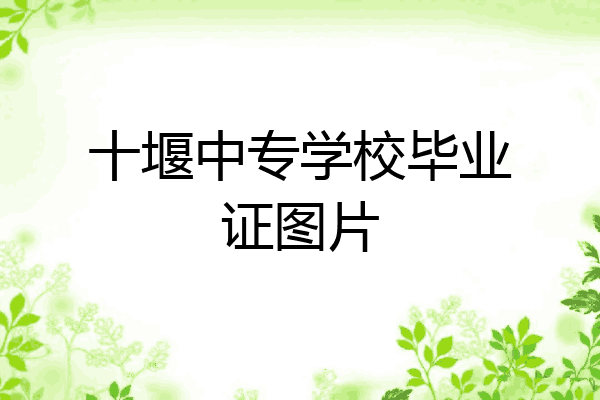 十堰中专学校毕业证图片