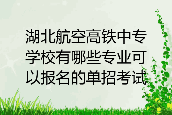 湖北航空高铁中专学校有哪些专业可以报名的单招考试