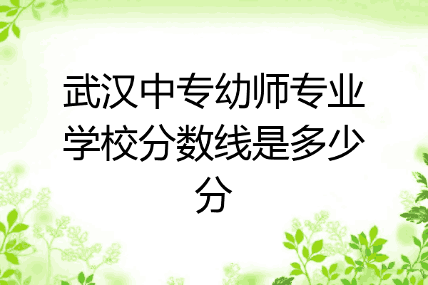 武汉中专幼师专业学校分数线是多少分