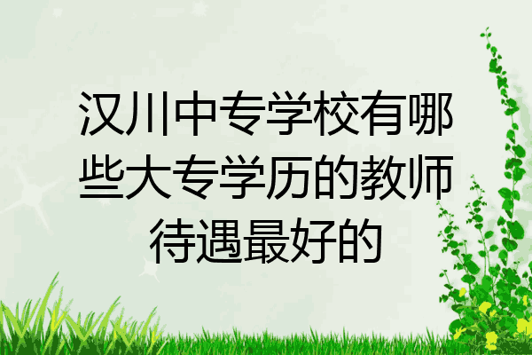 汉川中专学校有哪些大专学历的教师待遇最好的