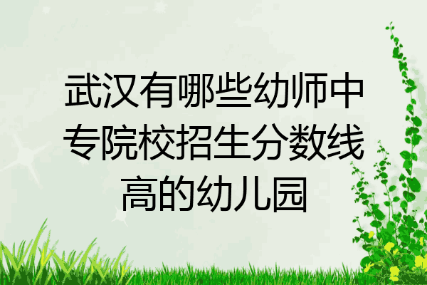 武汉有哪些幼师中专院校招生分数线高的幼儿园