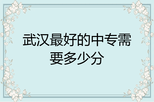 武汉最好的中专需要多少分