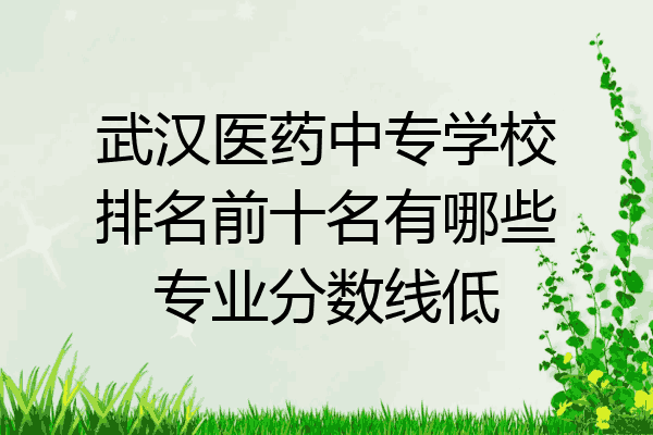 武汉医药中专学校排名前十名有哪些专业分数线低