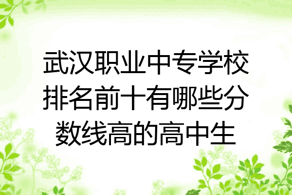 武汉职业中专学校排名前十有哪些分数线高的高中生