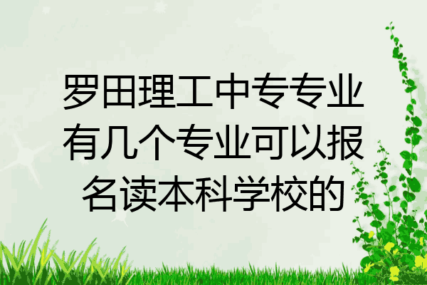罗田理工中专专业有几个专业可以报名读本科学校的