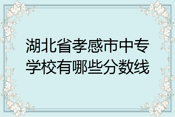 湖北省孝感市中专学校有哪些分数线