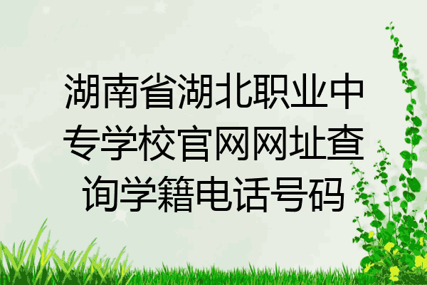 湖南省湖北职业中专学校官网网址查询学籍电话号码