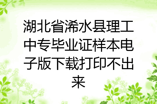湖北省浠水县理工中专毕业证样本电子版下载打印不出来