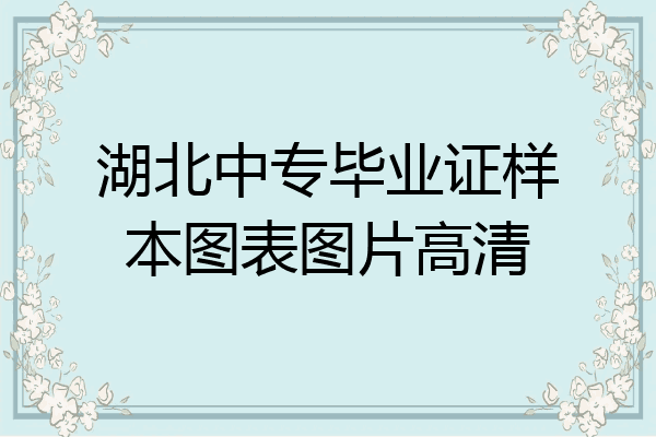 湖北中专毕业证样本图表图片高清