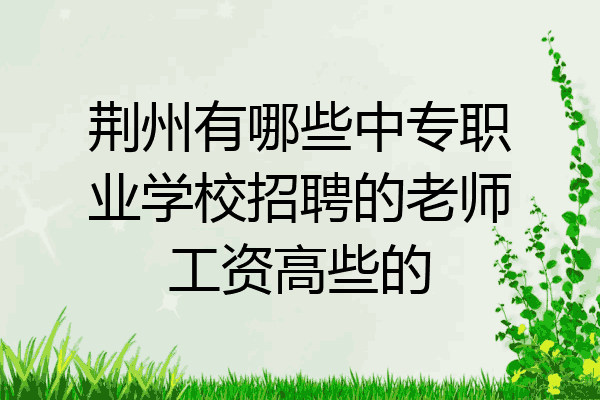 荆州有哪些中专职业学校招聘的老师工资高些的