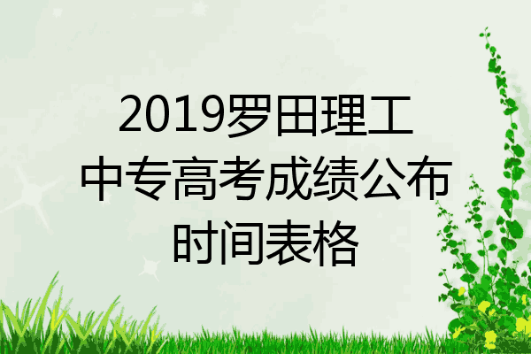 2019罗田理工中专高考成绩公布时间表格