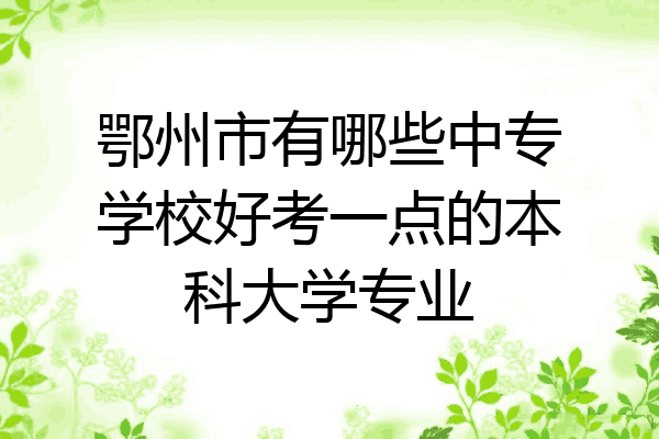 鄂州市有哪些中专学校好考一点的本科大学专业