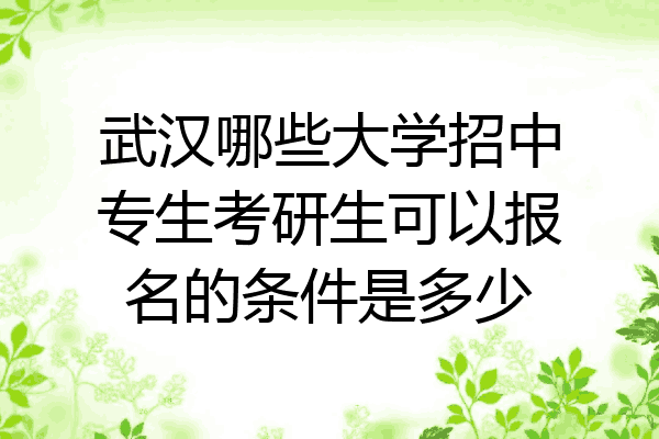 武汉哪些大学招中专生考研生可以报名的条件是多少