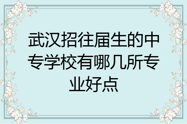 武汉招往届生的中专学校有哪几所专业好点
