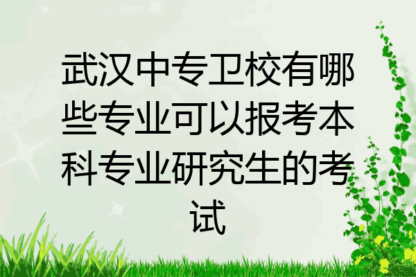 武汉中专卫校有哪些专业可以报考本科专业研究生的考试