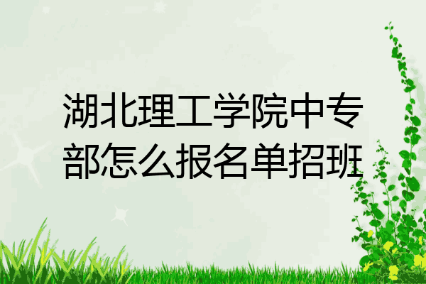 湖北理工学院中专部怎么报名单招班