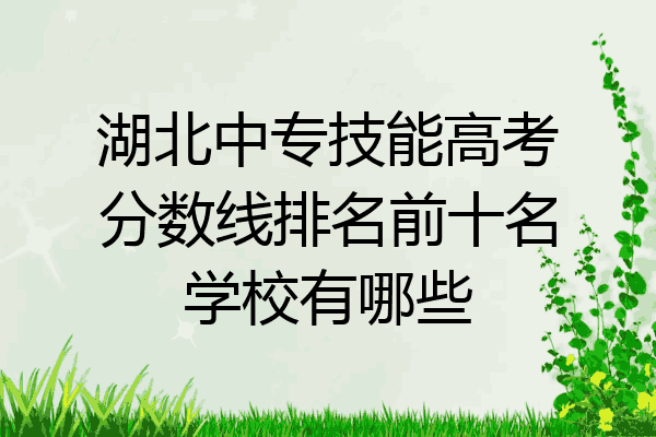 湖北中专技能高考分数线排名前十名学校有哪些
