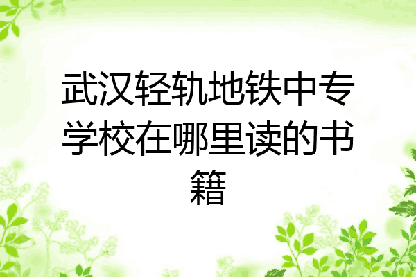 武汉轻轨地铁中专学校在哪里读的书籍