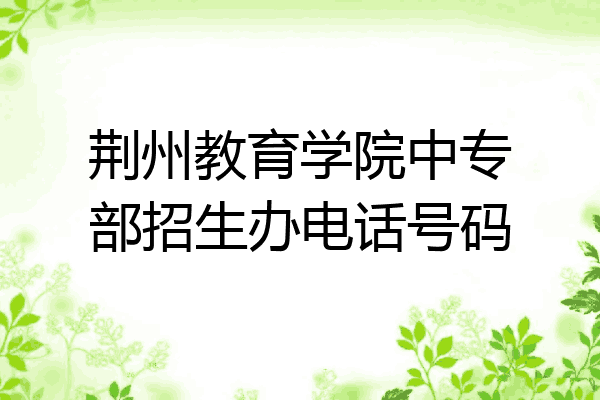 荆州教育学院中专部招生办电话号码