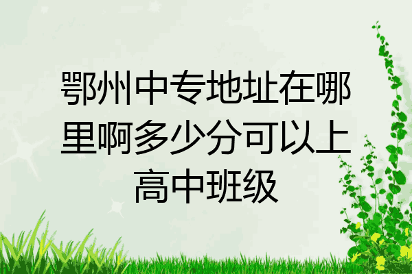 鄂州中专地址在哪里啊多少分可以上高中班级