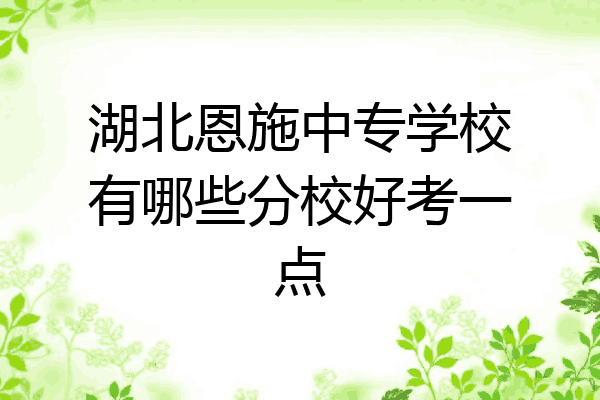 湖北恩施中专学校有哪些分校好考一点