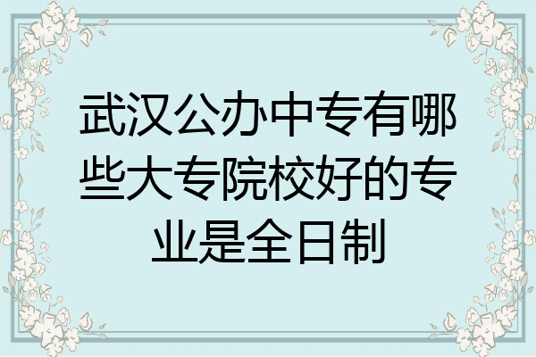 武汉公办中专有哪些大专院校好的专业是全日制