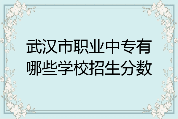 武汉市职业中专有哪些学校招生分数