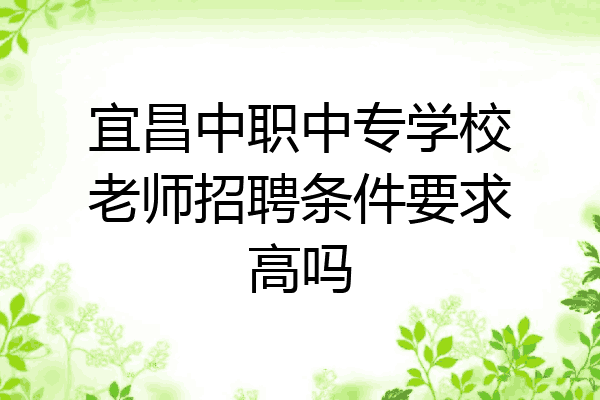 宜昌中职中专学校老师招聘条件要求高吗