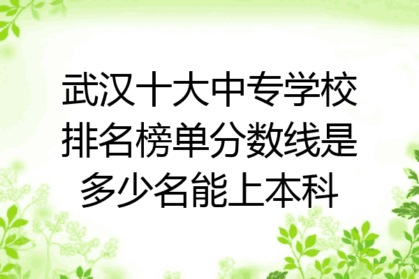 武汉十大中专学校排名榜单分数线是多少名能上本科