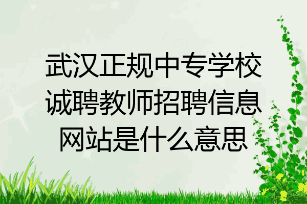 武汉正规中专学校诚聘教师招聘信息网站是什么意思