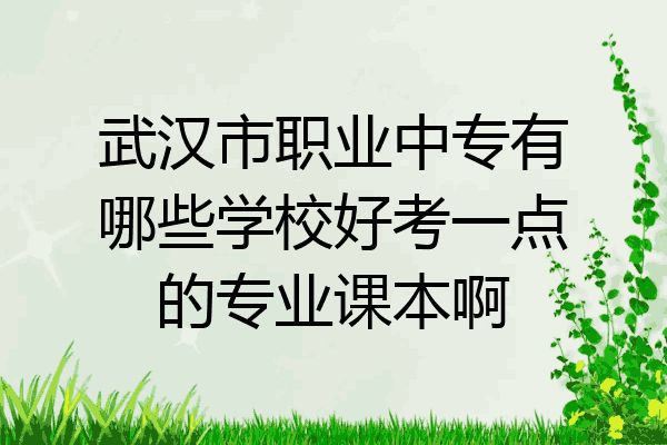 武汉市职业中专有哪些学校好考一点的专业课本啊
