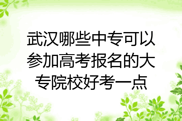 武汉哪些中专可以参加高考报名的大专院校好考一点