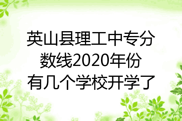 英山县理工中专分数线2020年份有几个学校开学了