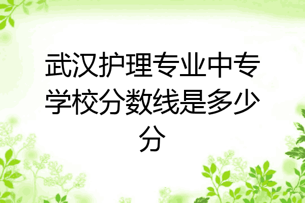 武汉护理专业中专学校分数线是多少分