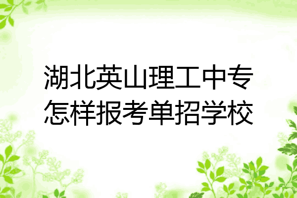 湖北英山理工中专怎样报考单招学校