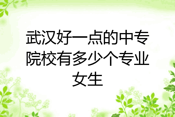 武汉好一点的中专院校有多少个专业女生
