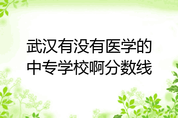 武汉有没有医学的中专学校啊分数线