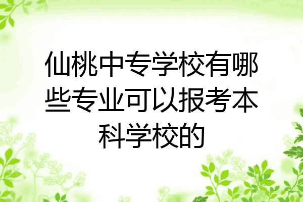 仙桃中专学校有哪些专业可以报考本科学校的