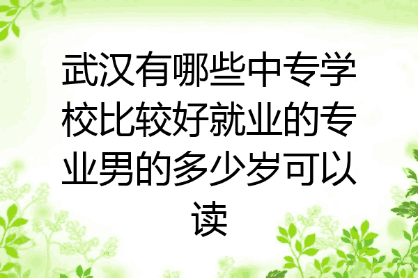 武汉有哪些中专学校比较好就业的专业男的多少岁可以读