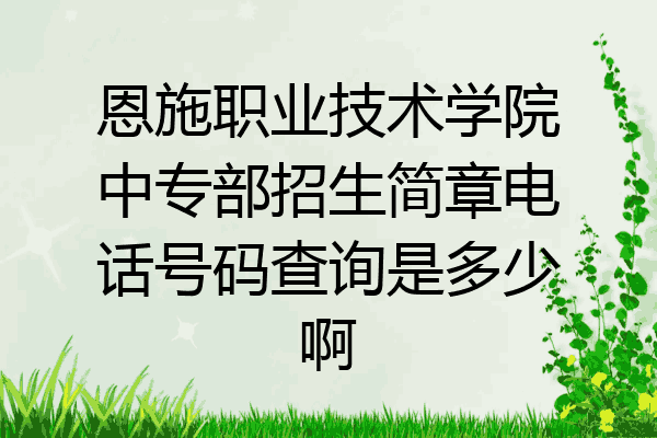 恩施职业技术学院中专部招生简章电话号码查询是多少啊
