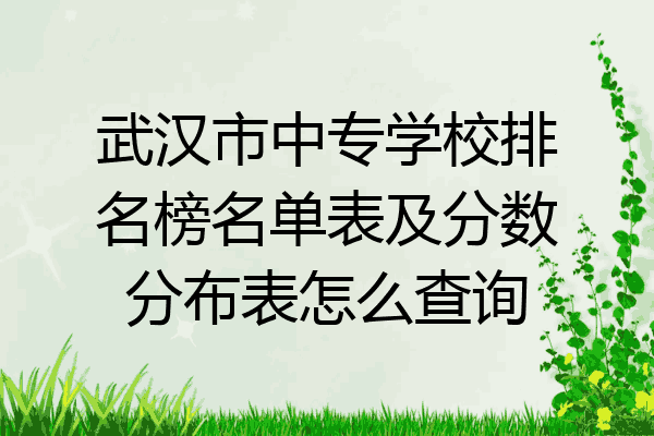 武汉市中专学校排名榜名单表及分数分布表怎么查询