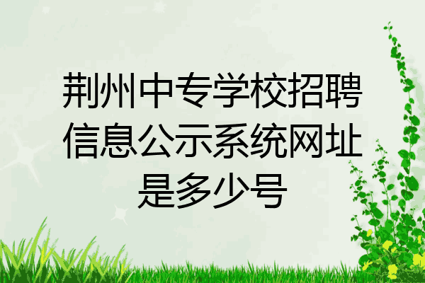 荆州中专学校招聘信息公示系统网址是多少号