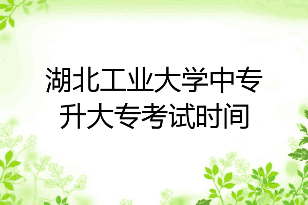 湖北工业大学中专升大专考试时间