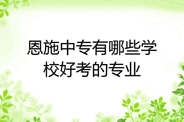 恩施中专有哪些学校好考的专业