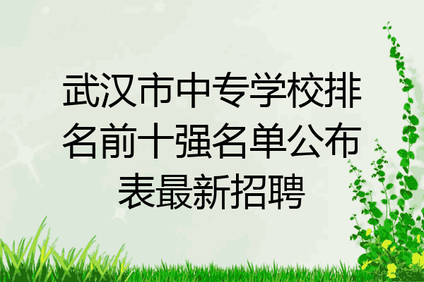 武汉市中专学校排名前十强名单公布表最新招聘