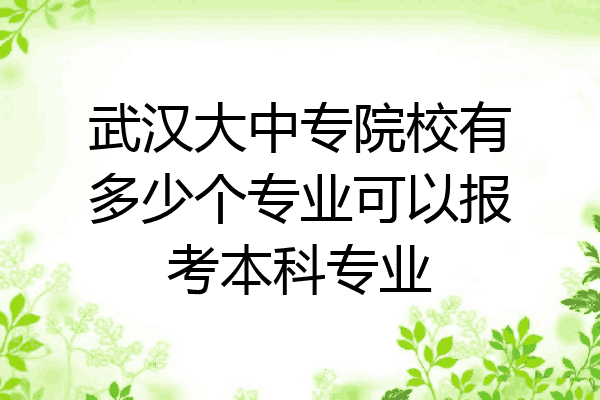 武汉大中专院校有多少个专业可以报考本科专业